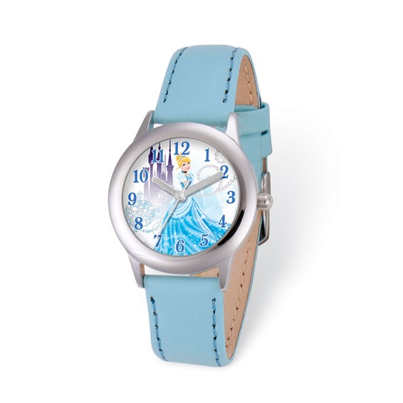 Cinderella Blue Leather Strap Watch