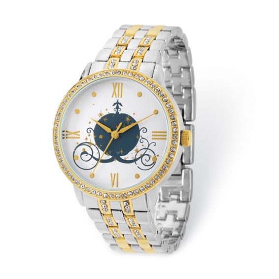 Cinderella Coach Two-tone Crystal Bracelet White Dial Watch