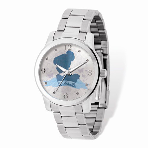 Cinderella Silhouette Stainless Steel Silver Dial Watch