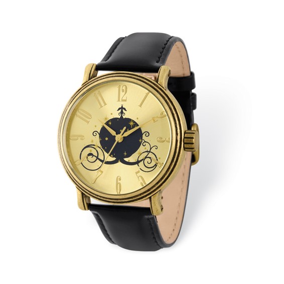 Cinderella Coach Antique Gold-tone Leather Watch