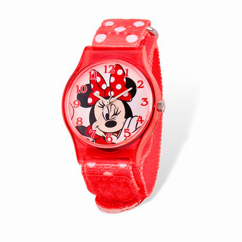 Minnie Mouse Winking Red Dot Velcro Watch