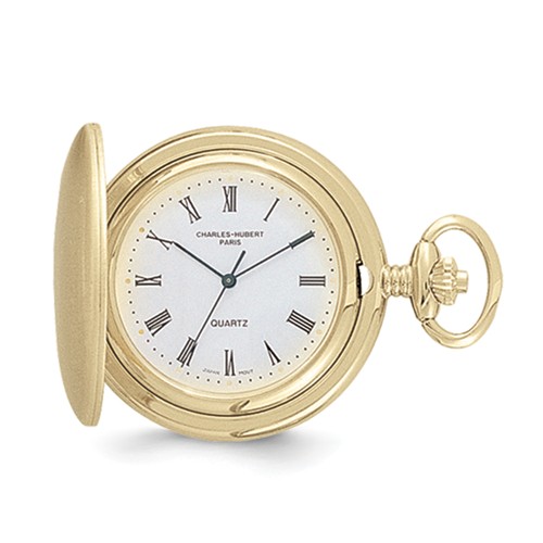 Charles Hubert Gold-plated Pocket Watch with Roman Numerals #3410