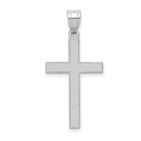 14kt White Gold 7/8in Latin Cross Pendant