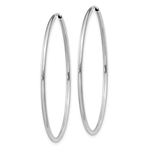 14kt White Gold 1 1/2in Endless Hoop Earrings 1.5mm