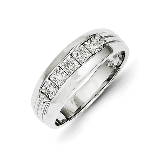 14kt White Gold 1/10 ct Diamond Men's Ring