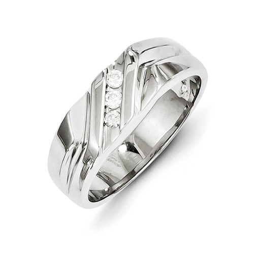 14kt White Gold Men's Ring with 3 Diamonds