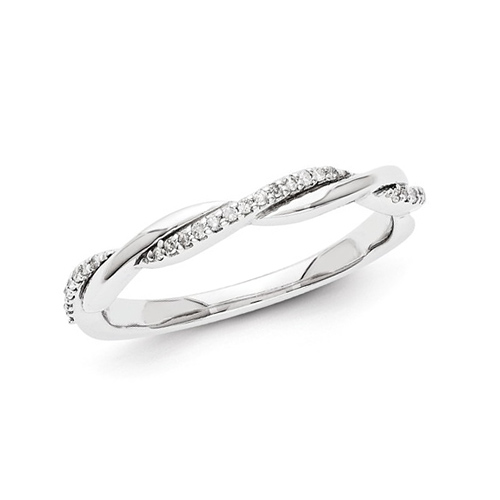 14kt White Gold .09 ct Diamond Stackable Ring