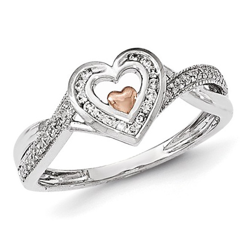 14kt White and Rose Gold 1/6 ct Diamond Promise Ring