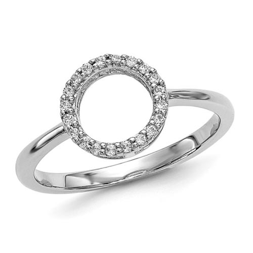 14k White Gold 1/10 ct tw Diamond Open Circle Ring