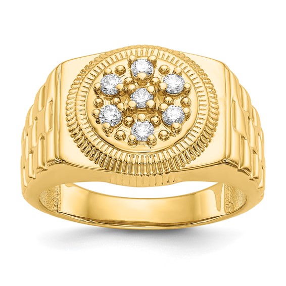 14k Yellow Gold Men's .25 ct tw Diamond Cluster Ring