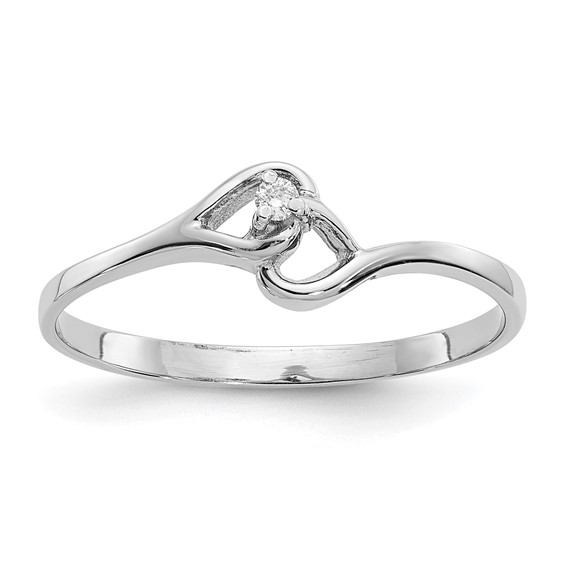 14kt White Gold Promise Heart Ring with Diamond Accent