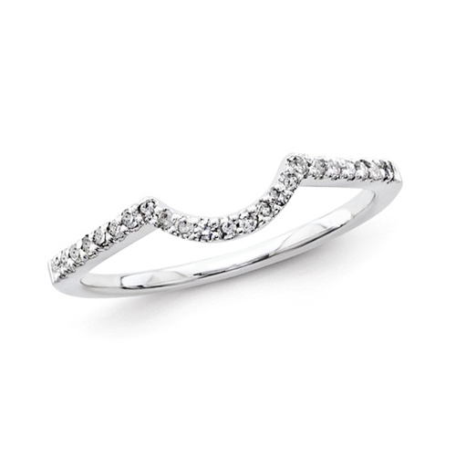 14kt White Gold 1/6 ct Diamond Vaulted Wedding Band
