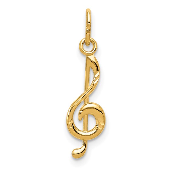 14kt Yellow Gold 5/8in Treble Clef Charm