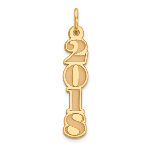 14kt Yellow Gold 3/4in Vertical 2018 Charm