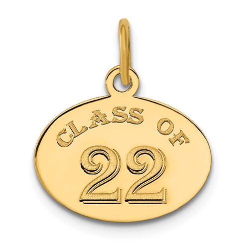 14k Yellow Gold Oval Class of 2022 Charm