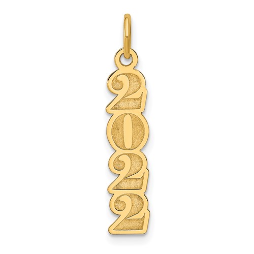 14kt Yellow Gold Vertical 2022 Charm 3/4in