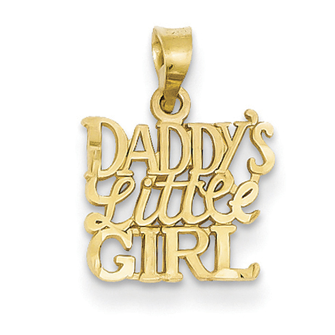 14k Yellow Gold Diamond-cut Daddy's Little Girl Charm