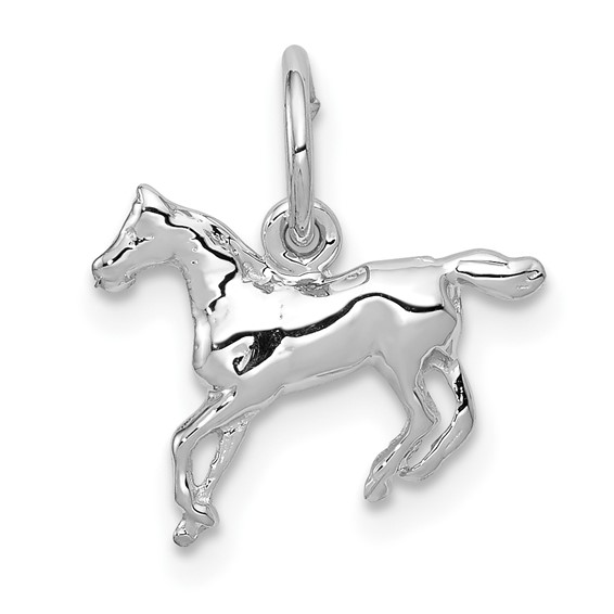 14kt White Gold 3/8in Horse Charm