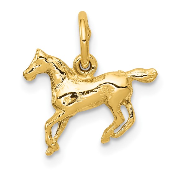 14kt Yellow Gold 3/8in Horse Charm