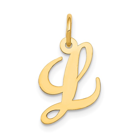 14kt Yellow Gold 5/8in Fancy Script Initial L Charm