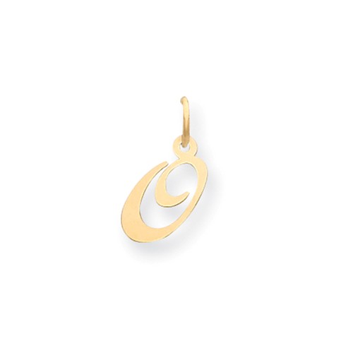14kt Yellow Gold 5/8in Fancy Script Initial O Charm