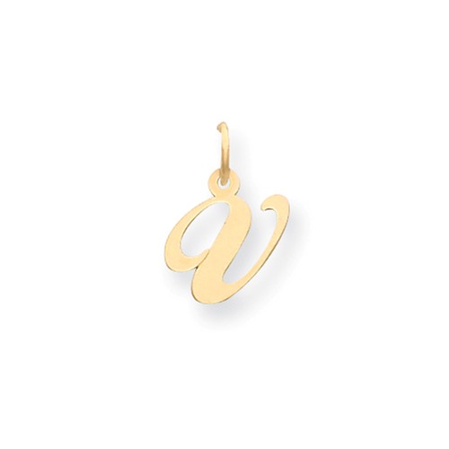 14kt Yellow Gold 5/8in Fancy Script Initial V Charm