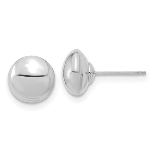 14k White Gold Polished Button Earrings 8mm
