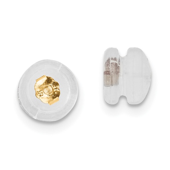 Silicone Sliders 14kt Yellow Gold Screw Back Mushroom 1 Pair