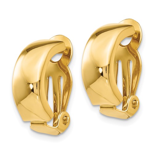14k Yellow Gold Small J-Hoop Non-Pierced Earrings