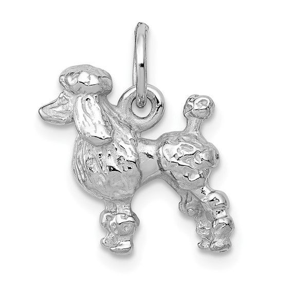 14kt White Gold 3-D Poodle Charm