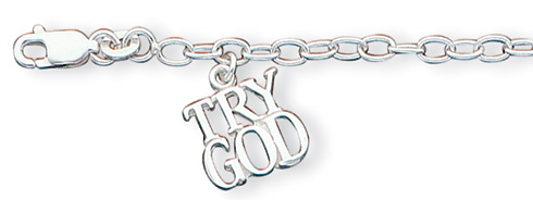 Men's Try God Bracelet 8in - Sterling Silver