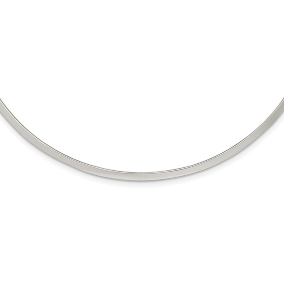 Sterling Silver 15in Polished Necklace Collar