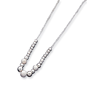 16in Beads Necklace - Sterling Silver