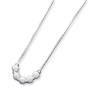 Sterling Silver Beads on 16 Snake Chain Necklace