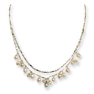 Sterling Silver White Freshwater Cultured Pearl 16in Choker Necklace