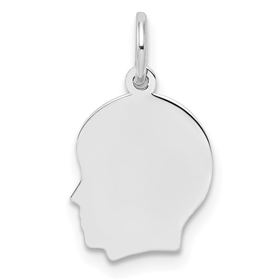 Sterling Silver Engravable Boy Disc Charm 1/2in