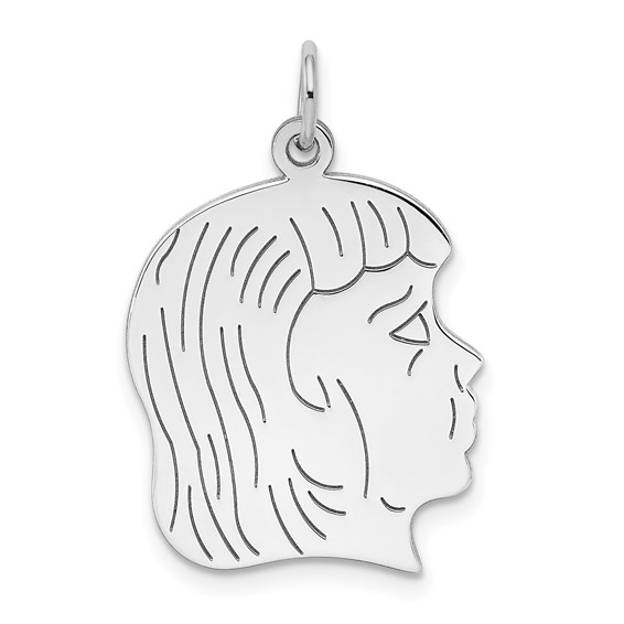 Sterling Silver Engravable Girl Disc Charm