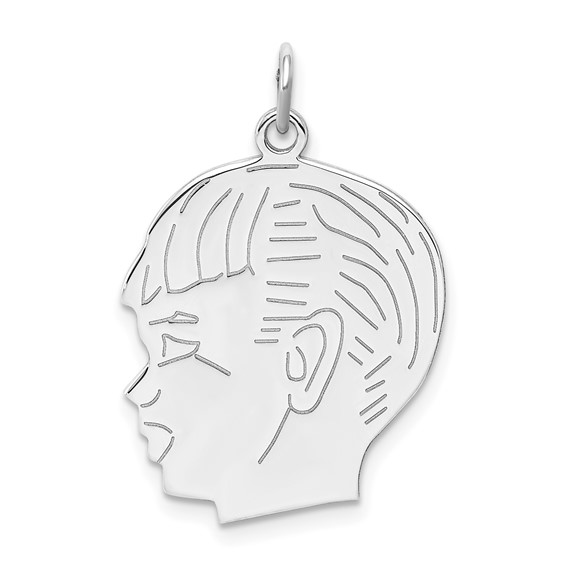 Sterling Silver Engravable Boy Disc Charm