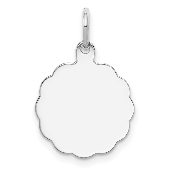 Sterling Silver 1/2in Engravable Rippled Charm