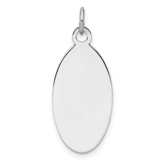 Sterling Silver 7/8in Engravable Oval Charm