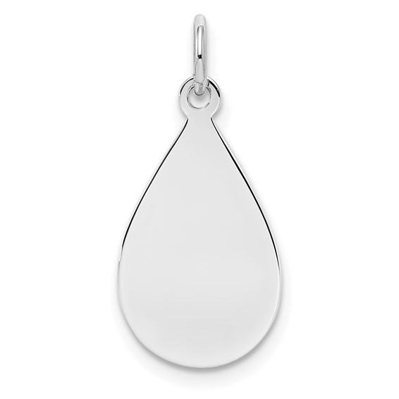 Sterling Silver 7/8in Engravable Teardrop Charm