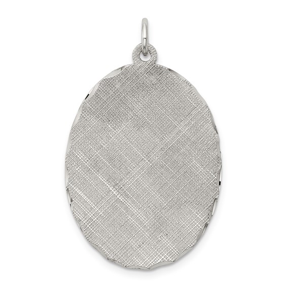 Engravable Patterned Charm 1 1/8in - Sterling Silver