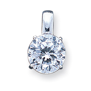 Sterling Silver Round CZ Pendant