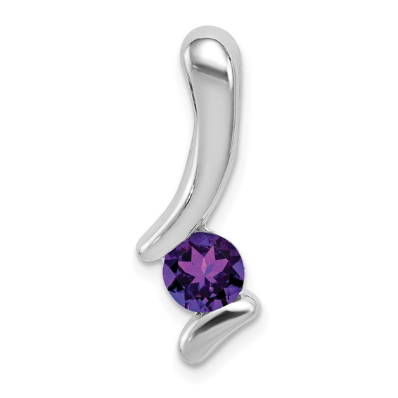 Sterling Silver Amethyst Pendant with Hidden Bail 3/4in