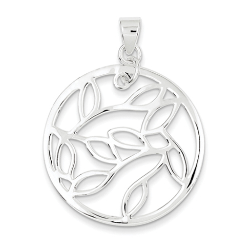 Sterling Silver Fancy Round Pendant