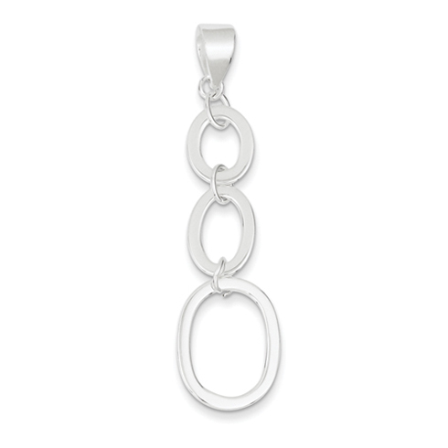 Sterling Silver Triple Oval Circle Pendant