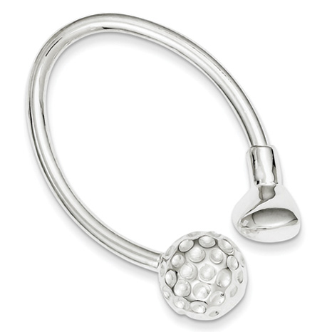 Sterling Silver Golf Ball Key Ring