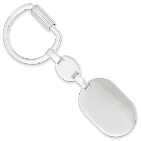 Sterling Silver Oval Key Ring with Screw On Closure