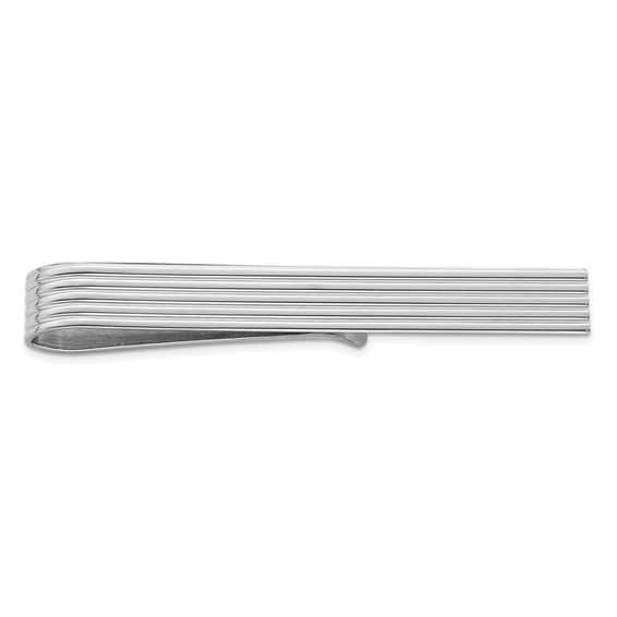 Sterling Silver Tie Bar with Grooves