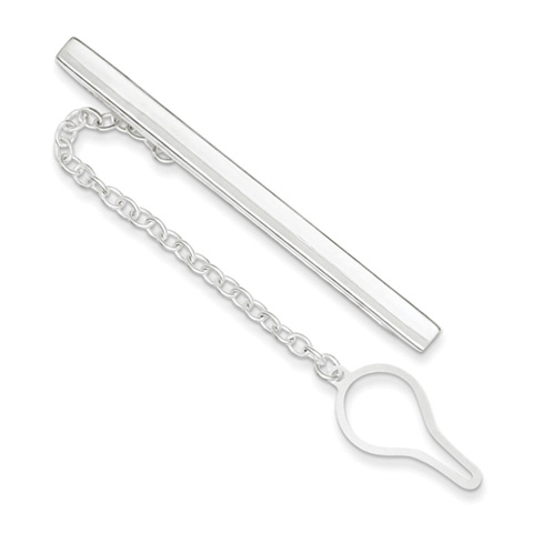 Sterling Silver Tie Bar with Chain